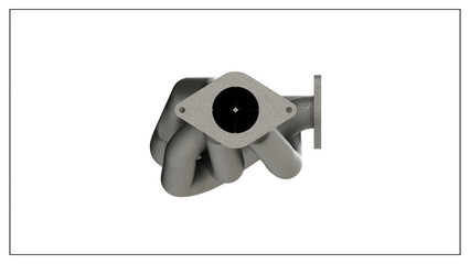 3D Project of an Exhaust Manifold Design for Optimized Engine Performance.