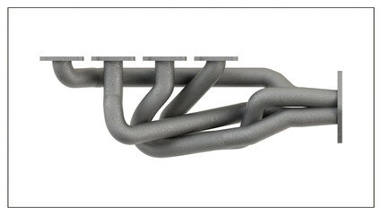 3D Project of an Exhaust Manifold Design for Optimized Engine Performance.