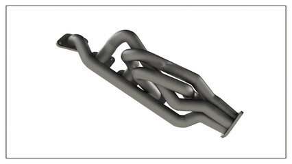3D Project of an Exhaust Manifold Design for Optimized Engine Performance.
