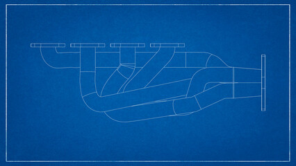 3D Project of an Exhaust Manifold Design for Optimized Engine Performance.