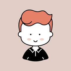 Man boy character face avatar vector icon