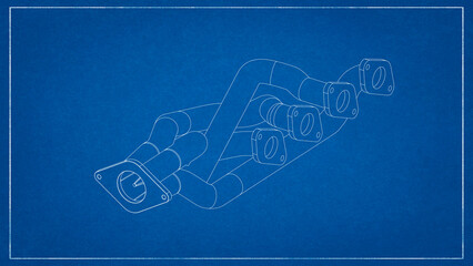 3D Project of an Exhaust Manifold Design for Optimized Engine Performance.
