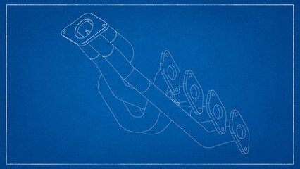 3D Project of an Exhaust Manifold Design for Optimized Engine Performance.