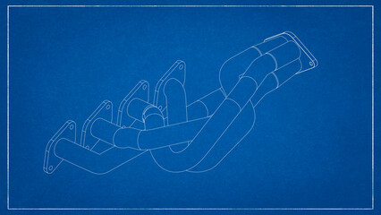 3D Project of an Exhaust Manifold Design for Optimized Engine Performance.