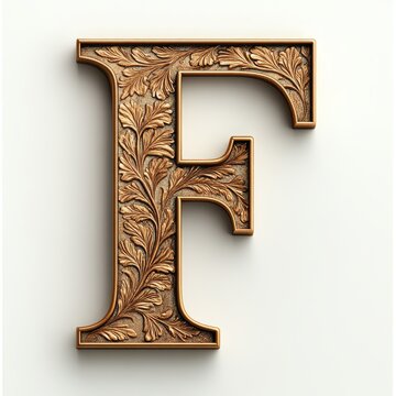 recommend clip art: Golden letter F with floral pattern.