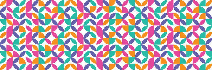Colourful abstract pattern. Geometric background. Bauhaus style. Banner. Vector illustration