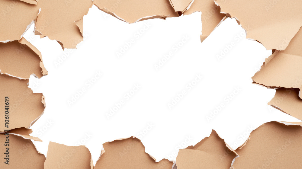 Poster torn brown paper with space for text or design