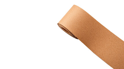 Obraz premium Single Roll of Rugged Kraft Paper on White Background