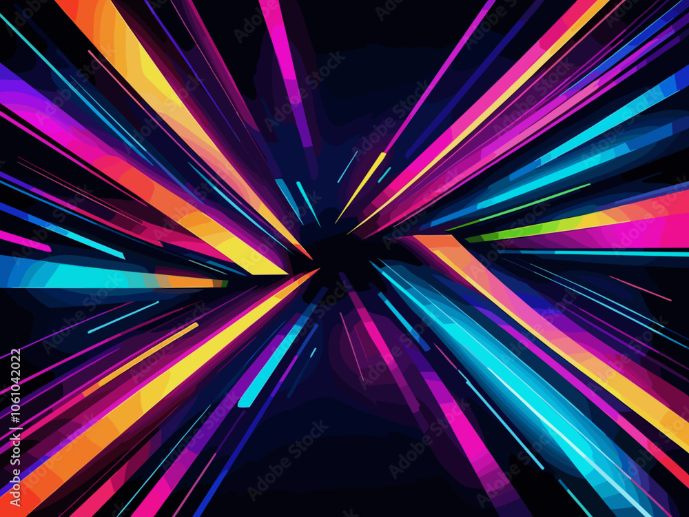 Poster futuristic abstract colorful vector background with glowing electric bright neon lines . abstract mo