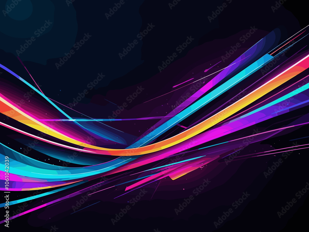 Poster futuristic abstract colorful vector background with glowing electric bright neon lines . abstract mo