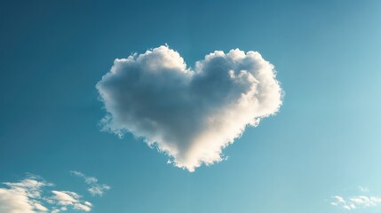 Cloud in the shape of a heart in the blue sky. Cloud heart in the sky.