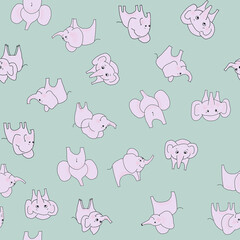 seamless ornament with funny elephants