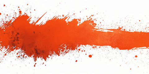 Orange watercolor paint splash brush stroke isolated background