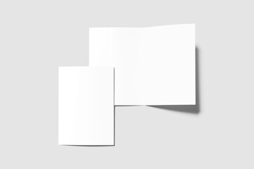 Blank a5 bifold brochure white