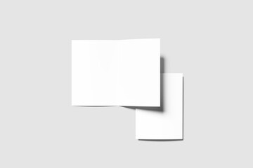 Blank a5 bifold brochure white