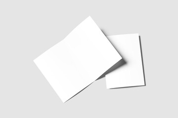 Blank a5 bifold brochure white