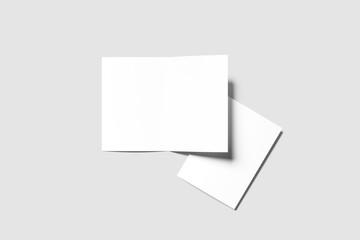 Blank a5 bifold brochure white