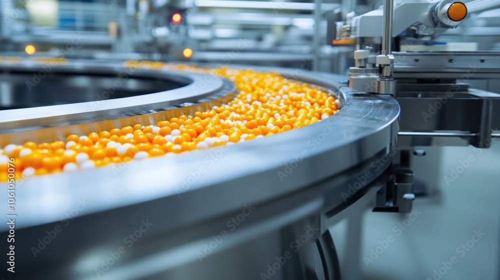 Poster automated corn processing line in modern food factory