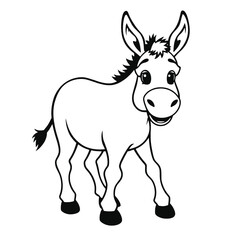 Obraz premium a black and white silhouette of a donkey