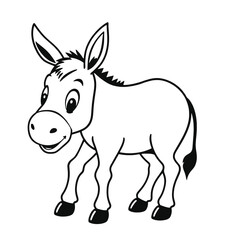 a black and white silhouette of a donkey