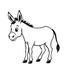 Obraz premium a black and white silhouette of a donkey
