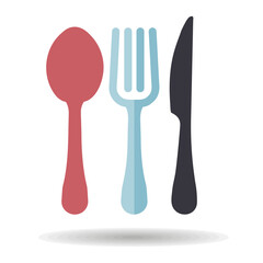 Spoon fork and knife vector icon