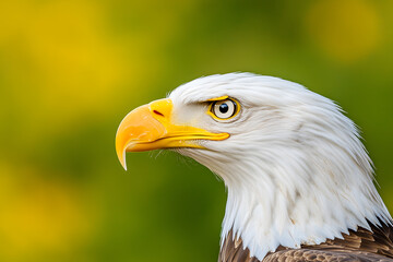 Fototapeta premium Majestic Bald Eagle’s Head | Symbol of Freedom, Wildlife Portrait, Powerful Bird of Prey, Nature Photography, American Icon