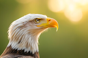 Obraz premium Majestic Bald Eagle’s Head | Symbol of Freedom, Wildlife Portrait, Powerful Bird of Prey, Nature Photography, American Icon
