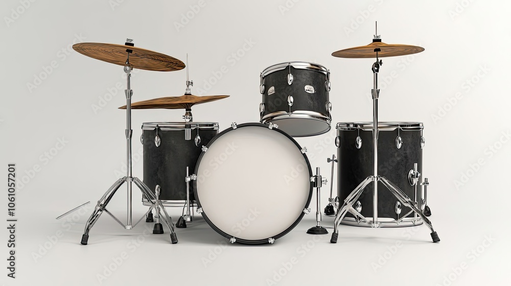 Poster Drum Kit Setup Ready for Studio Recording Generative AI
