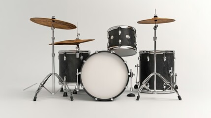 Fototapeta premium Drum Kit Setup Ready for Studio Recording Generative AI