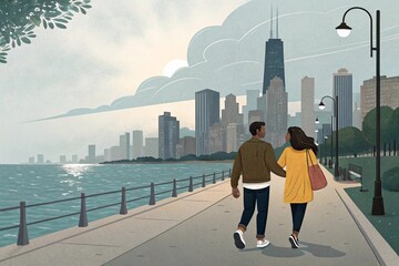 Whether wandering through city streets or strolling along the lakeside, love knows no bounds when hearts are in sync