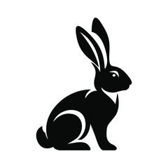 A Black rabbit silhouette design 