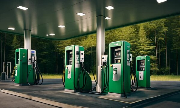 Green ecological gas station.