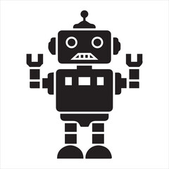 Fototapeta premium Modern robot icon trendy flat design on white background