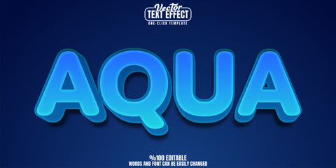 Aqua editable text effect, customizable water and blue 3d font style