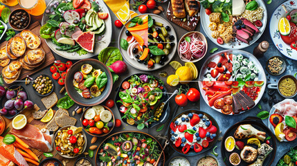 A table full of fresh and delicious food ready for a meal