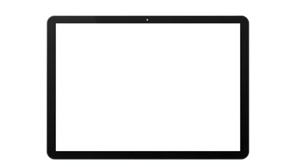 tablet pc - Modern black tablet computer isolated on white background. - mockup isolated with white highlights, png