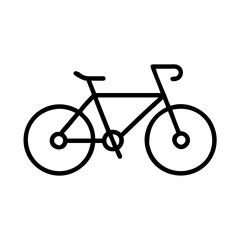 Simple line art icon of a bicycle
