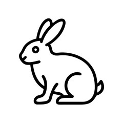 Obraz premium Simple line art illustration of a rabbit icon