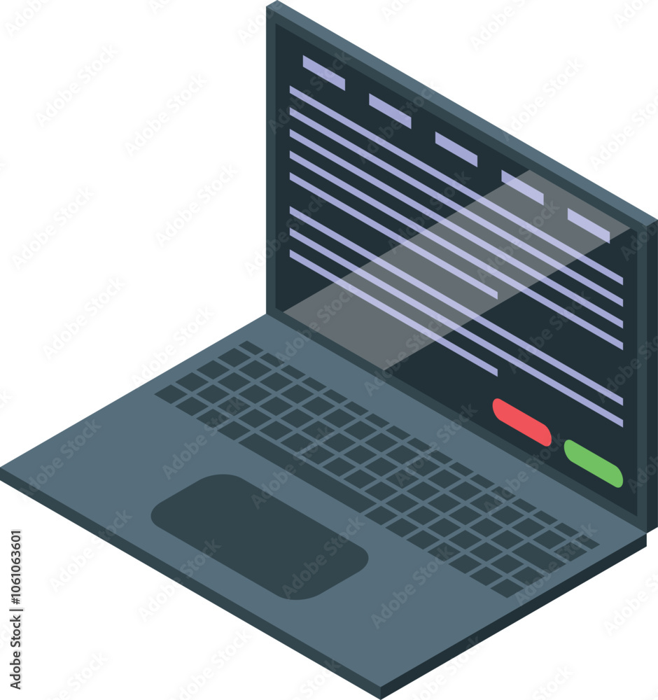 Poster open laptop showcasing lines of code on screen, symbolizing software development, programming, and c