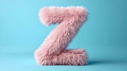 Fototapeta premium A fluffy pink letter 