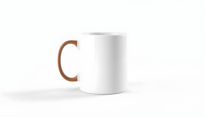 Fototapeta premium Mug mock up isolated on light gray background. 3D illustrating isolated with white highlights, png