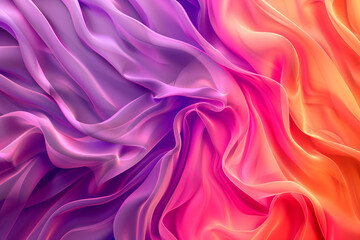 Obraz premium Purple and orange fabric drapes in soft waves