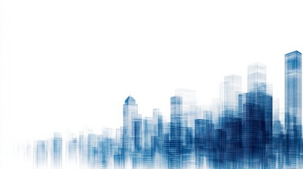Obraz premium Abstract Cityscape in Blue Tones