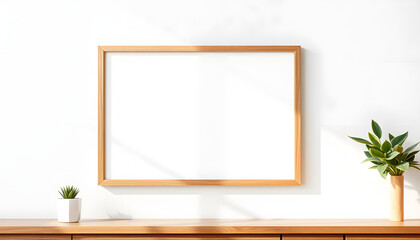 Wooden Frame 30x40 Mockup Studio Artistic isolated with white highlights, png