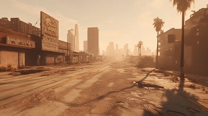 Abandoned city streets due to extreme heat affecting the area -