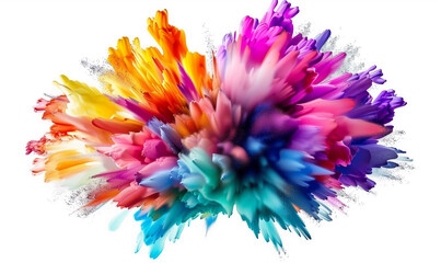 Obraz premium A vibrant, abstract explosion of color against a white background