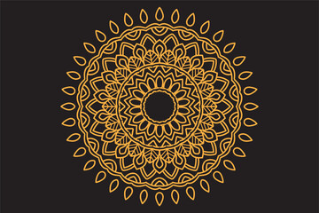 golden round  mandala  design free template 