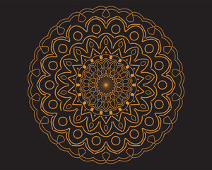 golden round  mandala  design free template 