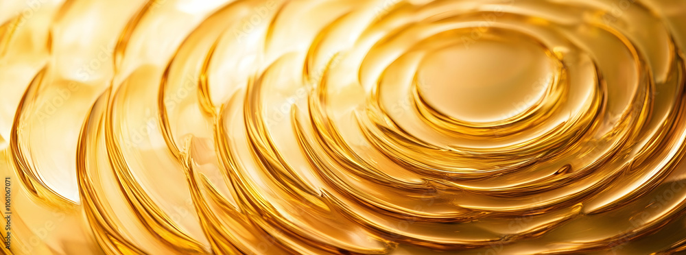 Aufkleber abstract golden circle pattern with a blurred background, creating a sense of depth and elegance -